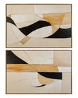 Golden Contour Framed Canvas Set of 2 - Gold