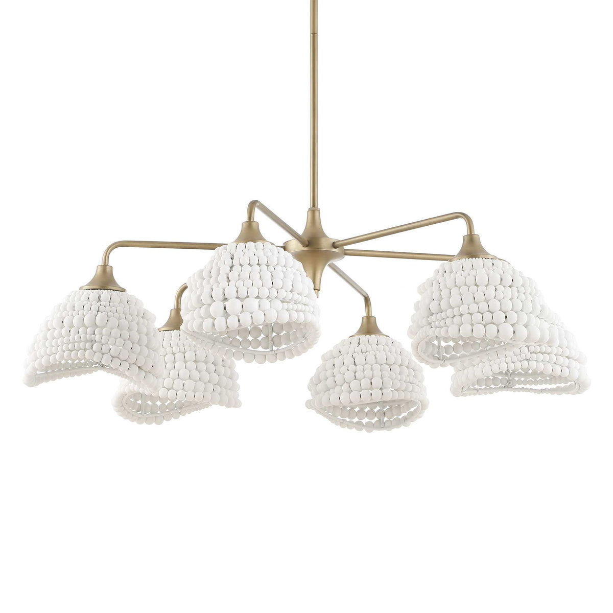Biddeford - 6 Light Beaded Pendant - White