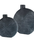 Viewpoint - Aged Black Vases (Set of 2)
