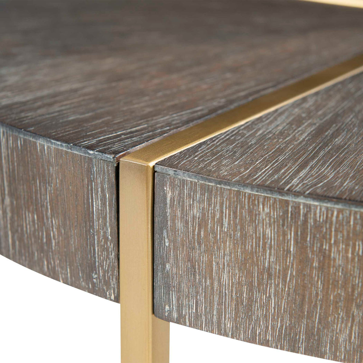 Taja - Round Accent Table - Dark Brown &amp; Gold