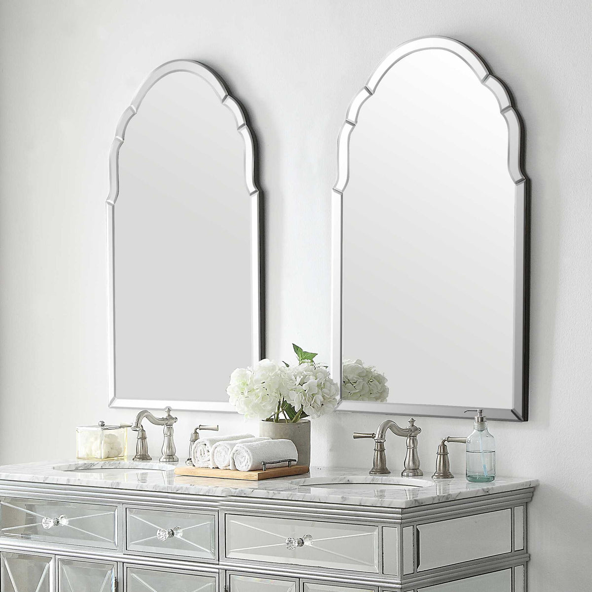 Brayden - Frameless Arched Mirror - Silver
