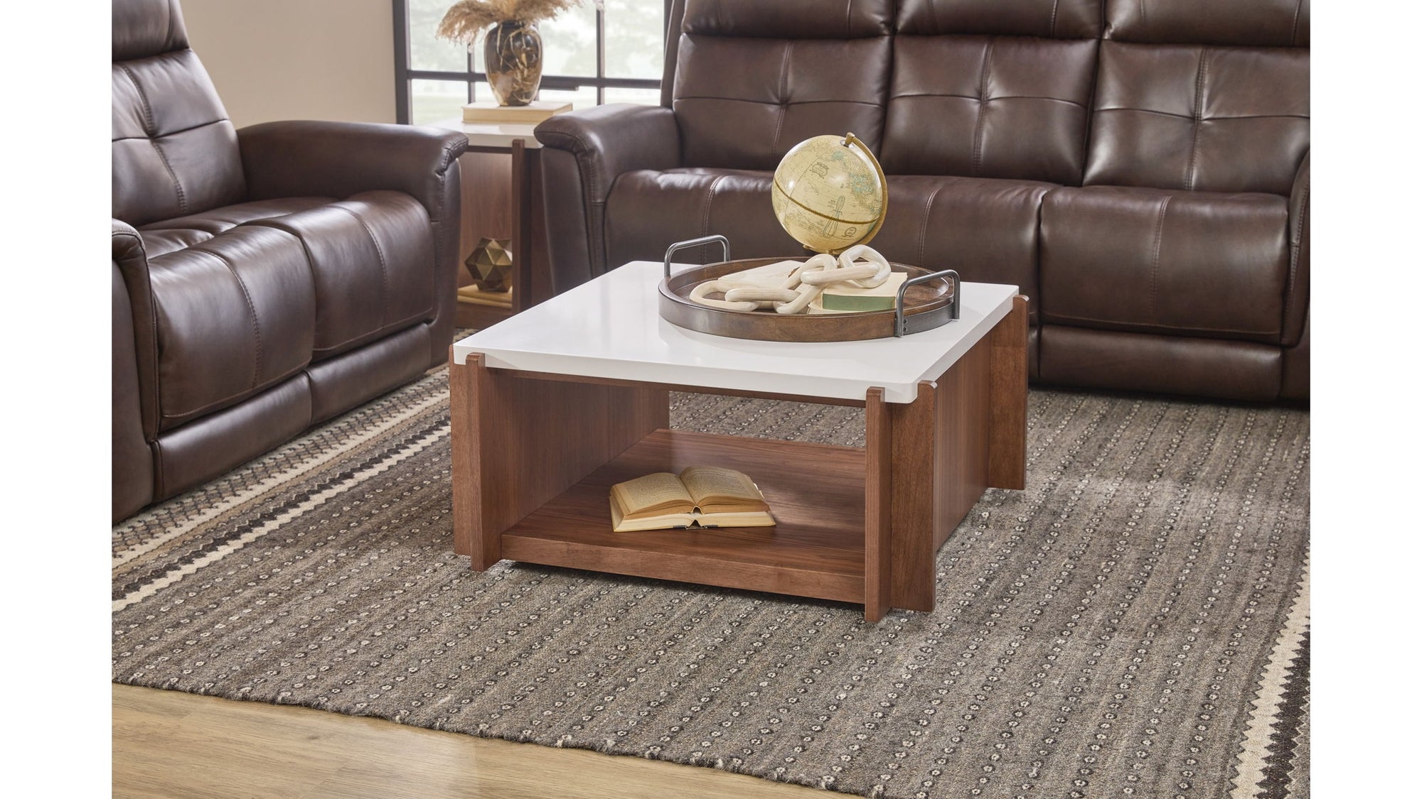 Lincoln - Square Coffee Table With Casters - Light Brown