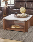 Lincoln - Square Coffee Table With Casters - Light Brown
