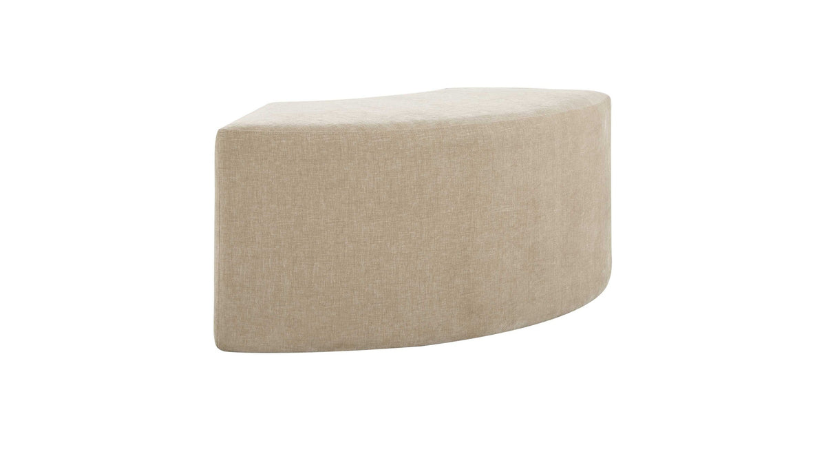 Khai - Rounded Plush Dining Bench - Brown