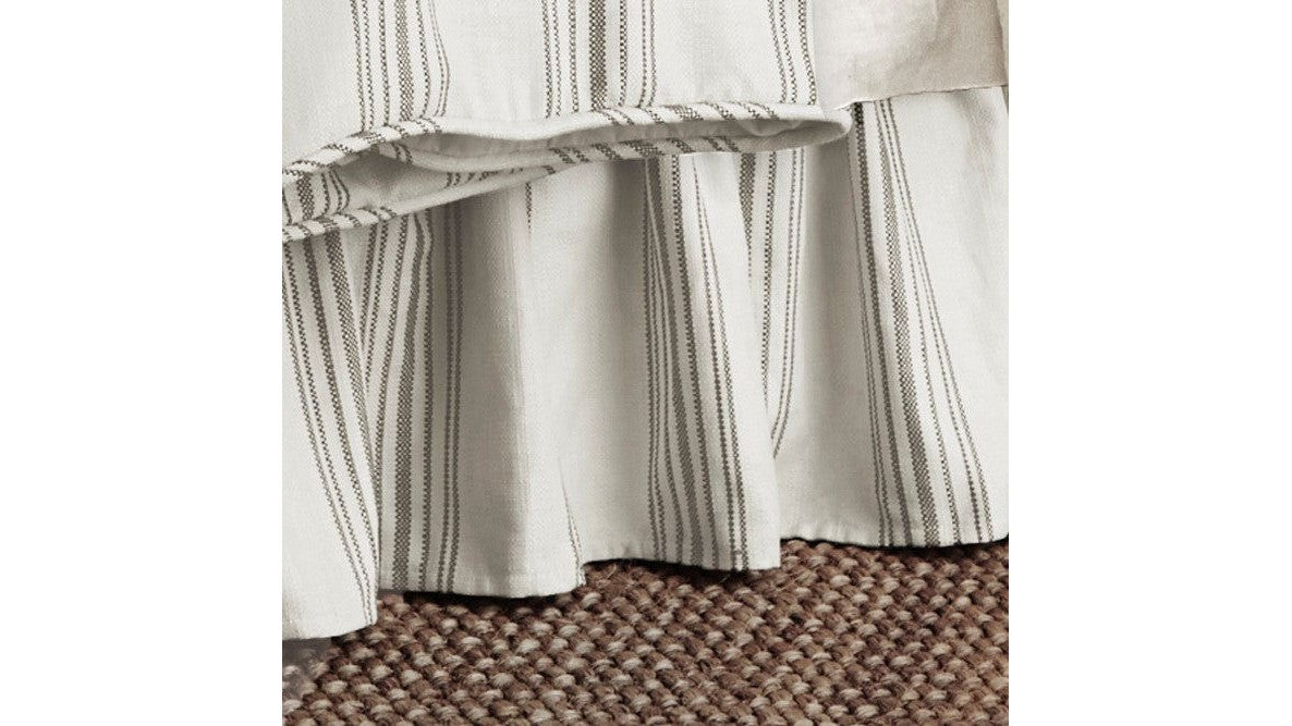 Prescott - Queen Stripe Bed Skirt - Taupe