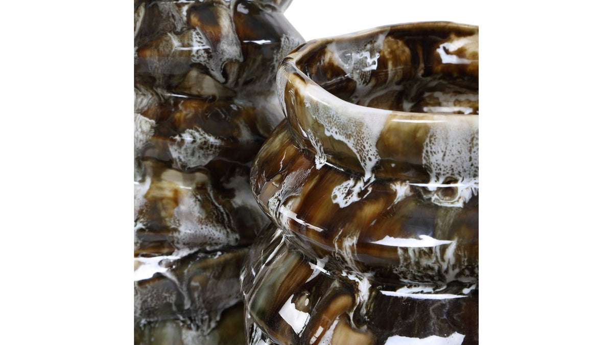 Cuoco - Glazed Vases (Set of 2) - Brown
