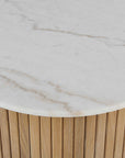 Arik - Marble Top Coffee Table - White / Woodtone
