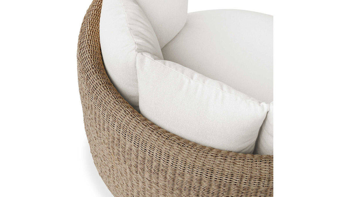 Sunset - Outdoor Round Swivel Day Bed - White