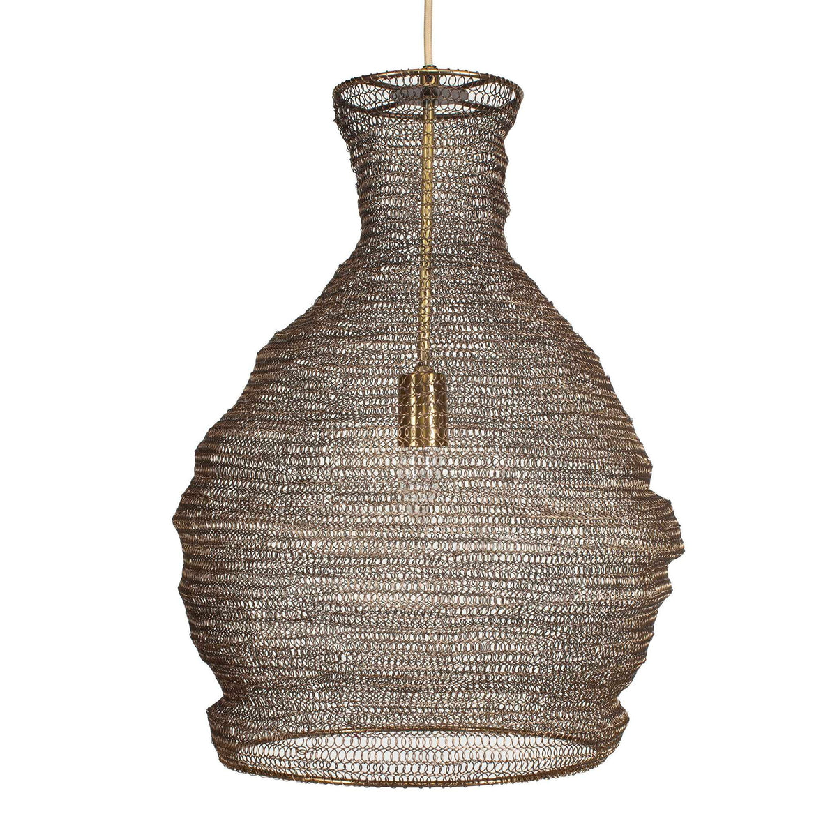 Murmur - Woven Brass 1 Light Pendant - Brass
