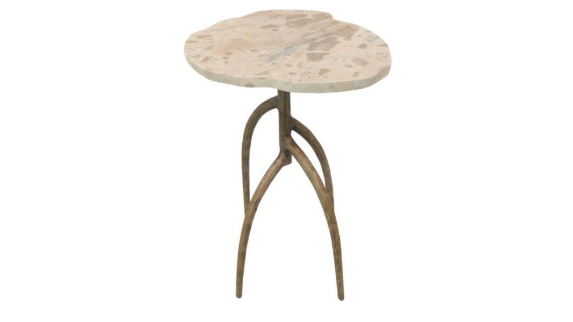 Adler - Accent Table - Cream / Brass