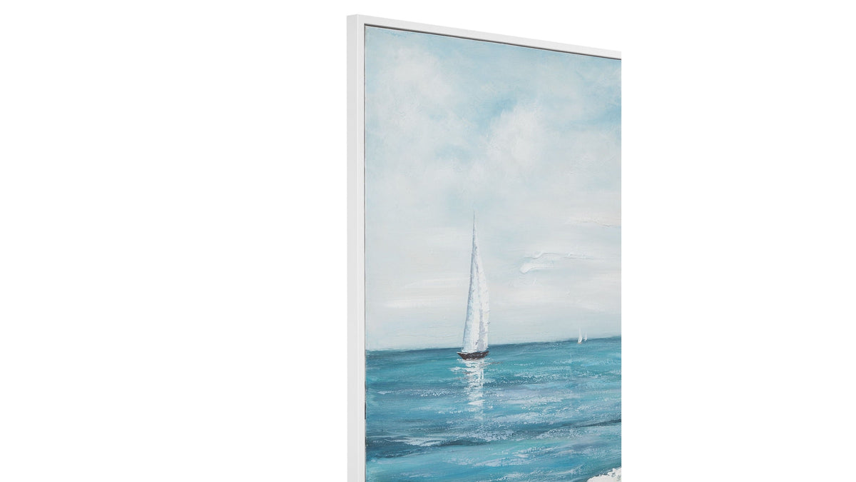 Drifting Framed Canvas - Blue