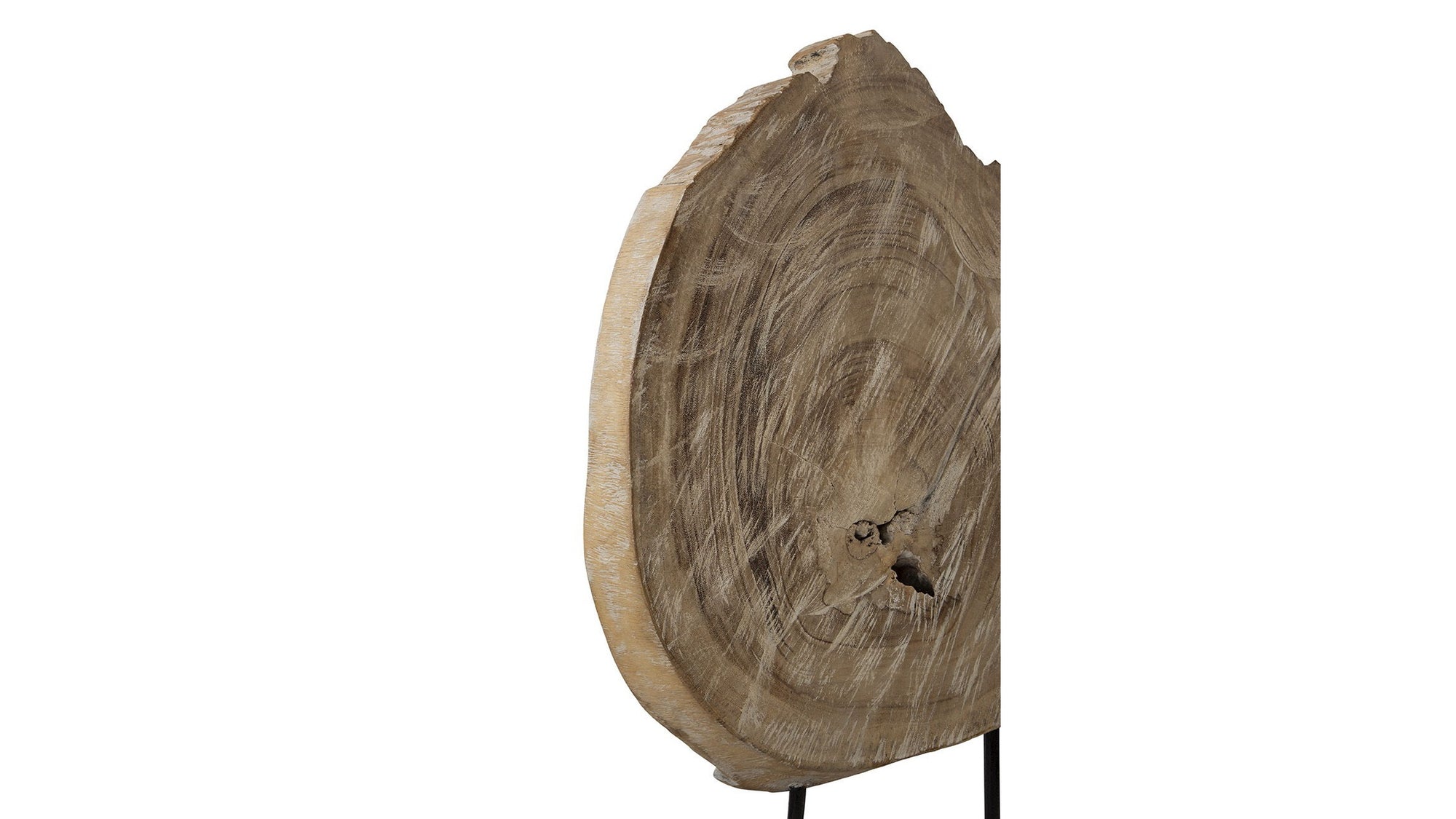 Wood Sculpture - Light Brown / Black