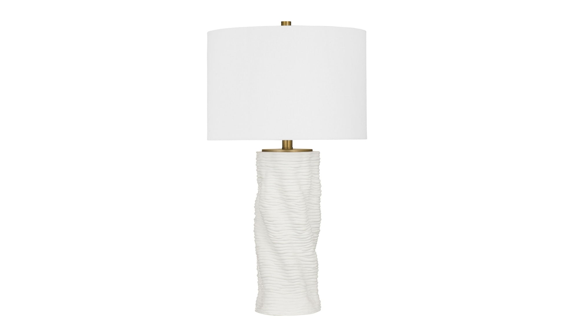 Delancy - Table Lamp - Matte White / Brass Accents