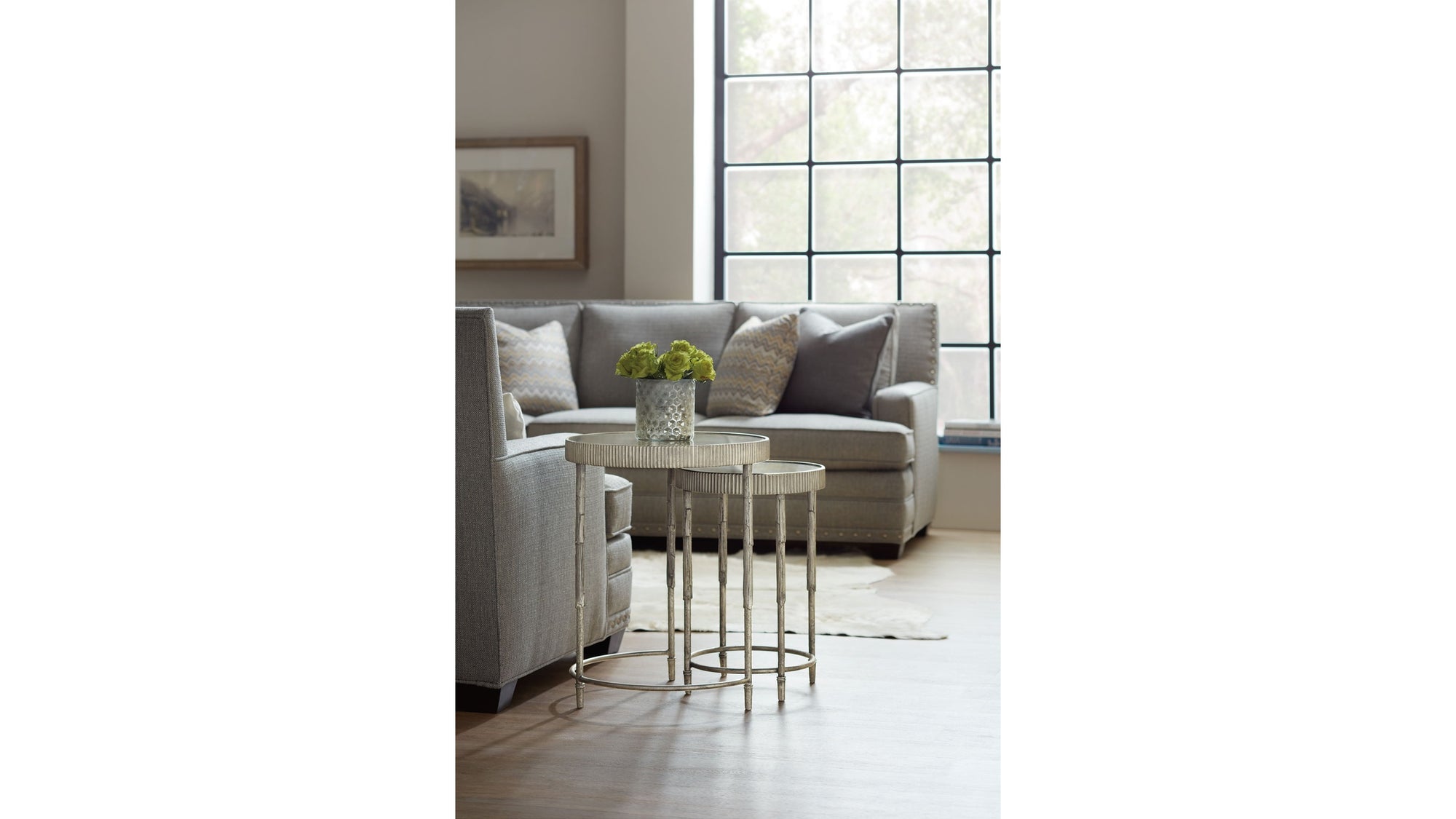 Melange - Accent Nesting Tables - Pearl Silver