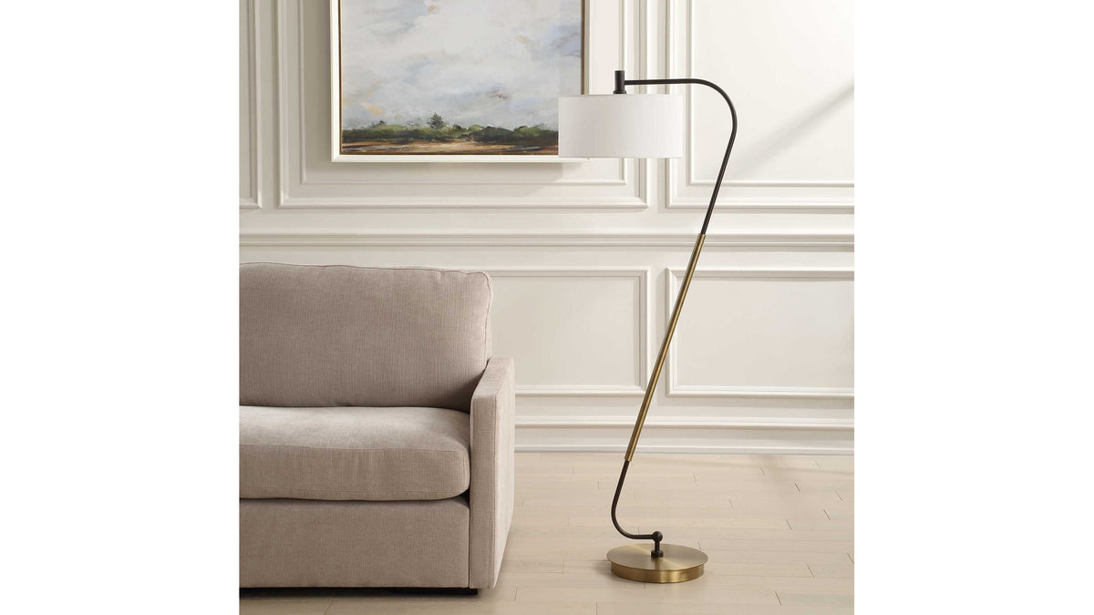 Irwin - Floor Lamp - Curved Brass