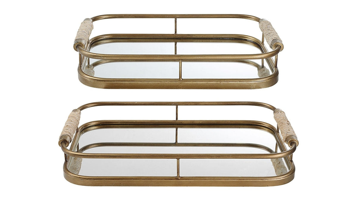 Rosea - Trays Set of 2 - Brushed Gold