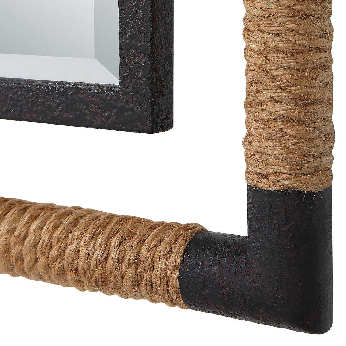 Melville - Iron &amp; Rope Tall Mirror - Light Brown