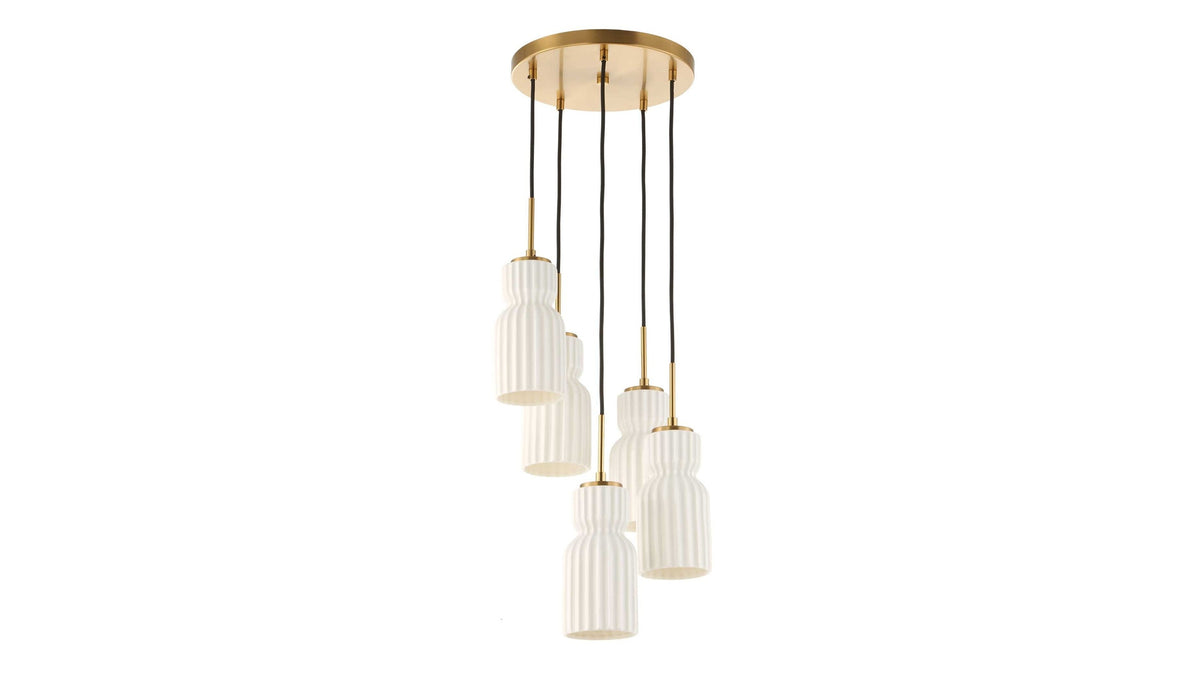 Vanier - 5 Light Cluster Pendant - Gold
