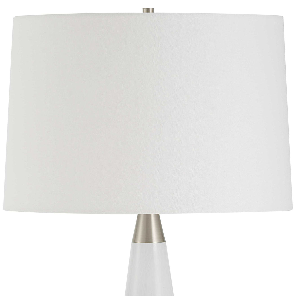 Quinn - Table Lamp - White &amp; Silver