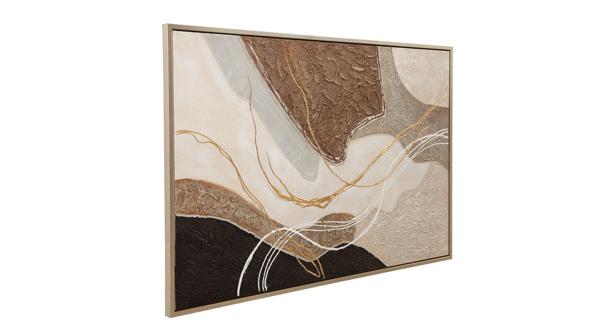 Portraits Framed Canvas - Light Brown / Beige