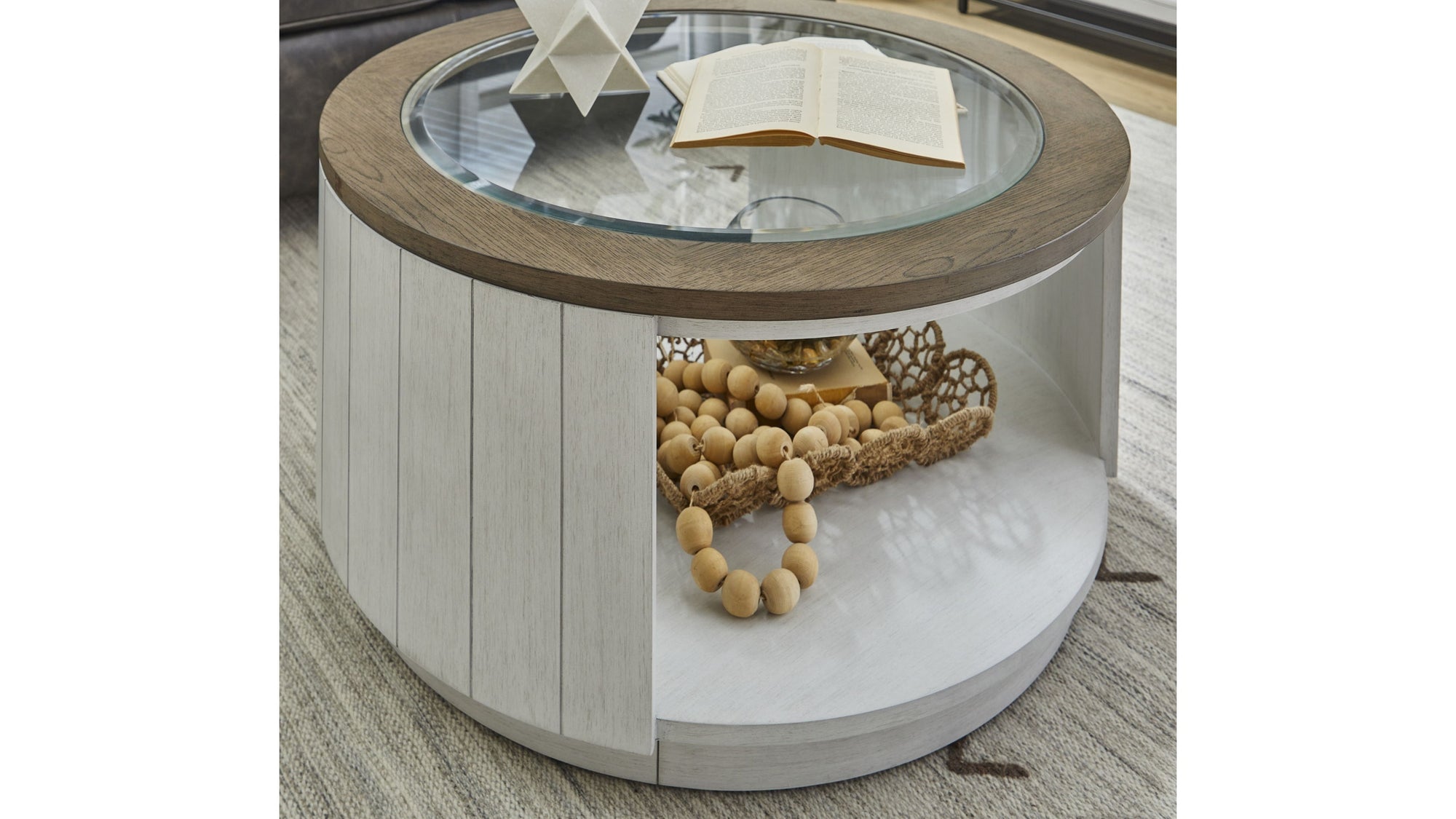 Melody - Round Coffee Table With Casters - White