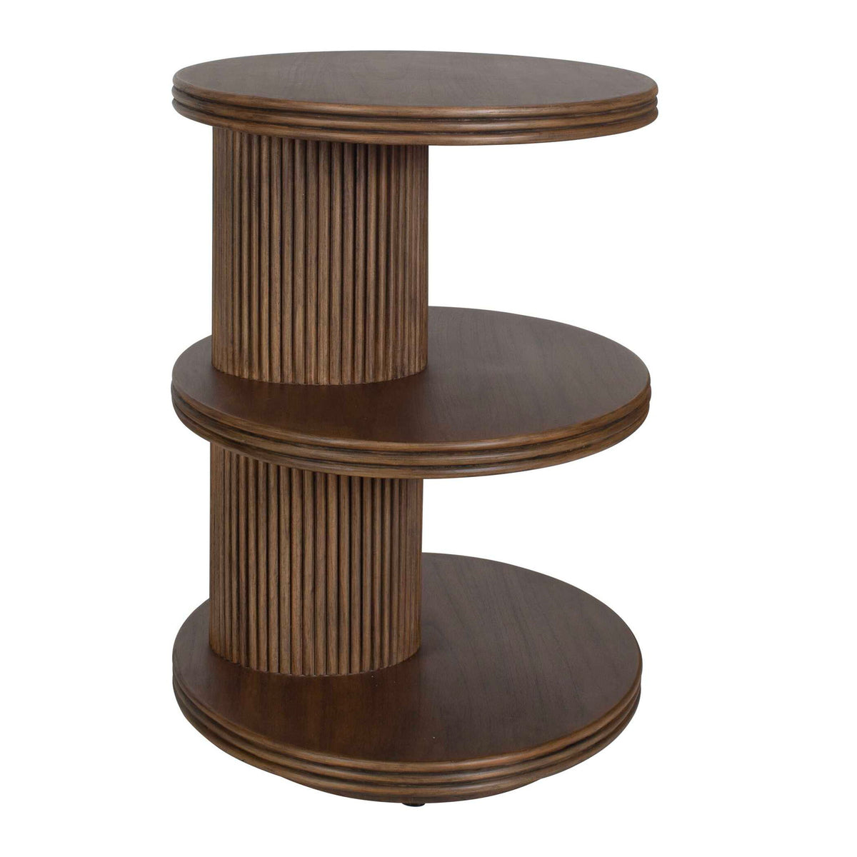 Top - Tier Oval Walnut Side Table - Woodtone