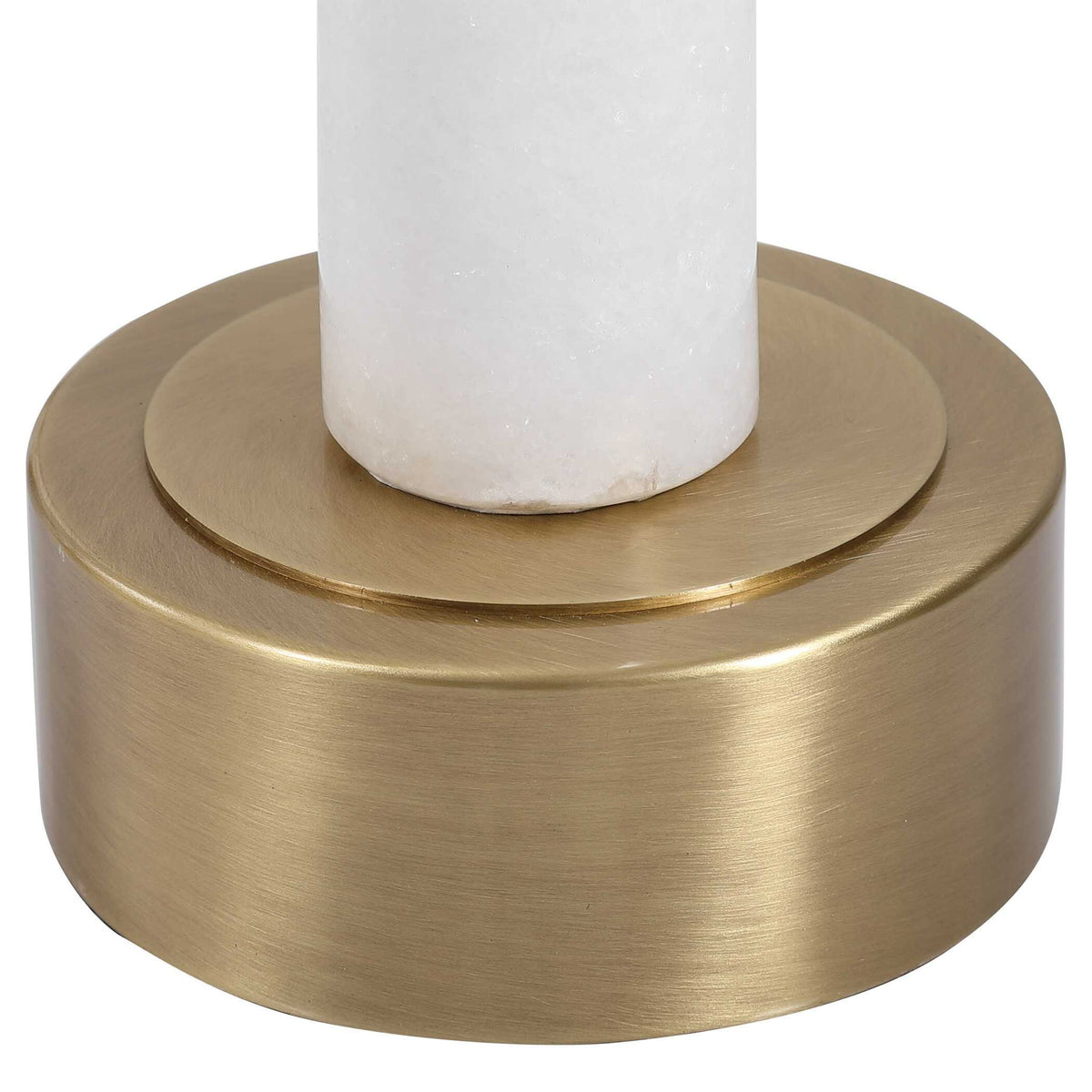 Portsmouth - Round Accent Table - Gold &amp; White