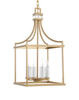 Montreal - 4 Light Brass Lantern Pendant - Gold