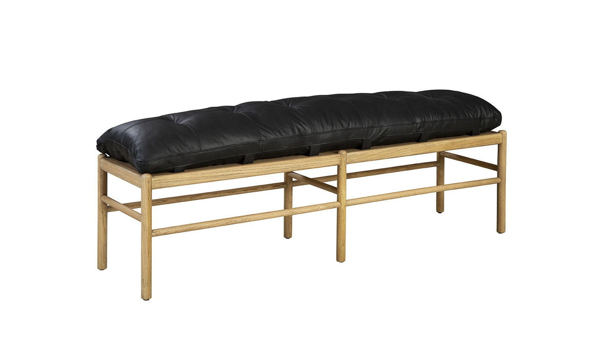Osborne - Leather Bench - Black / Light Brown