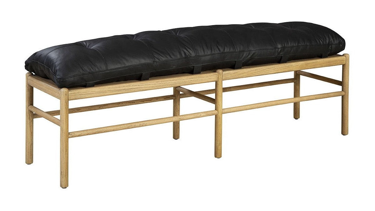 Osborne - Leather Bench - Black / Light Brown