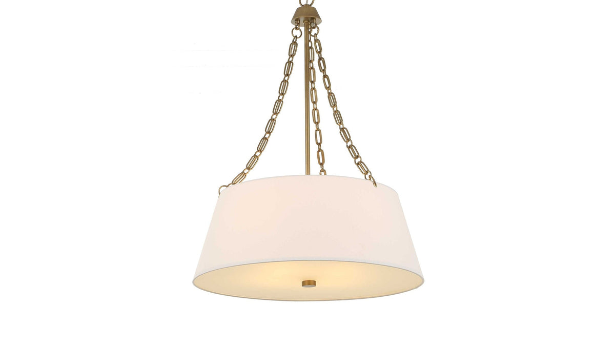 Andalucia - 4 Light Drum Pendant - Gold / White