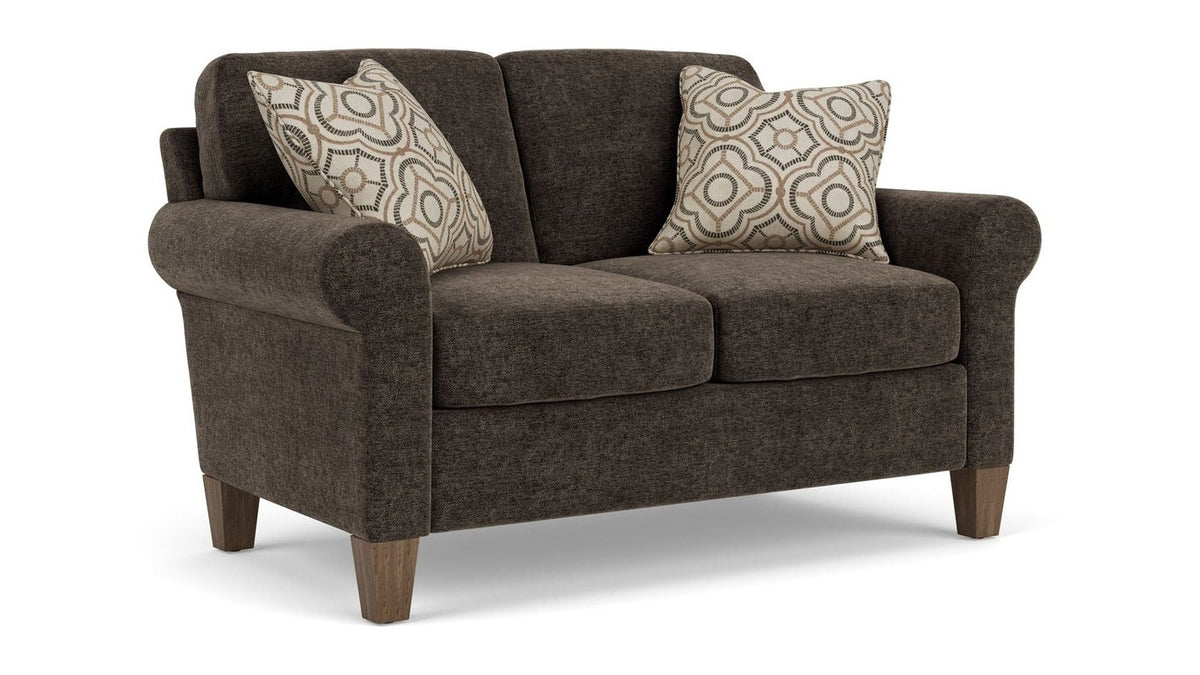 Moxy - Fabric Loveseat, Curved Sock Arms