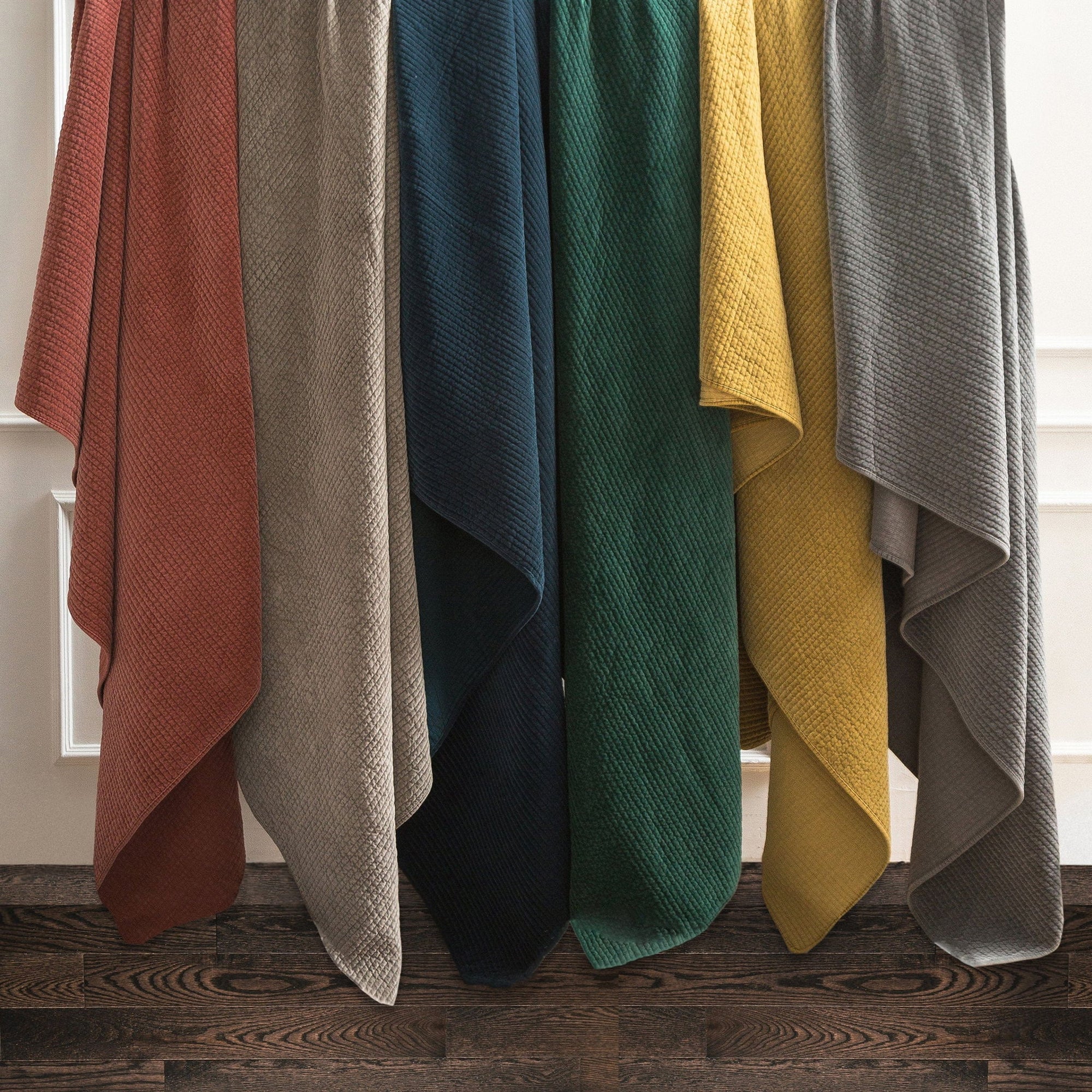 Stonewashed Cotton Velvet - Twin Quilt - Gray