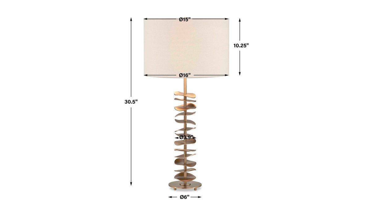 Akoa - Metal Disc Table Lamp - Brass,Gold