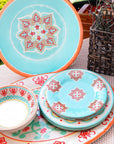 Western Melamine - Set (Set of 10), 2 Per Carton - Turquoise / Orange