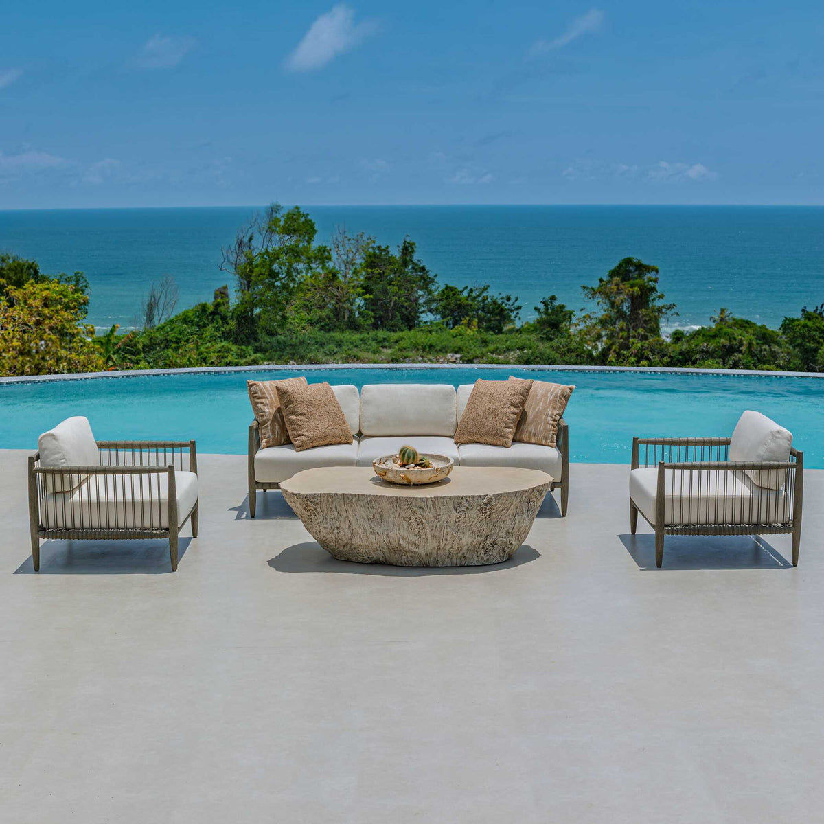 Borneo - Outdoor Sofa - Brown / Oyster White