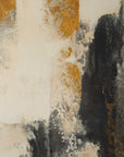 Landslide - Framed Abstract Print - Black / Brass / Gold / Gray / Orange / White / Yellow