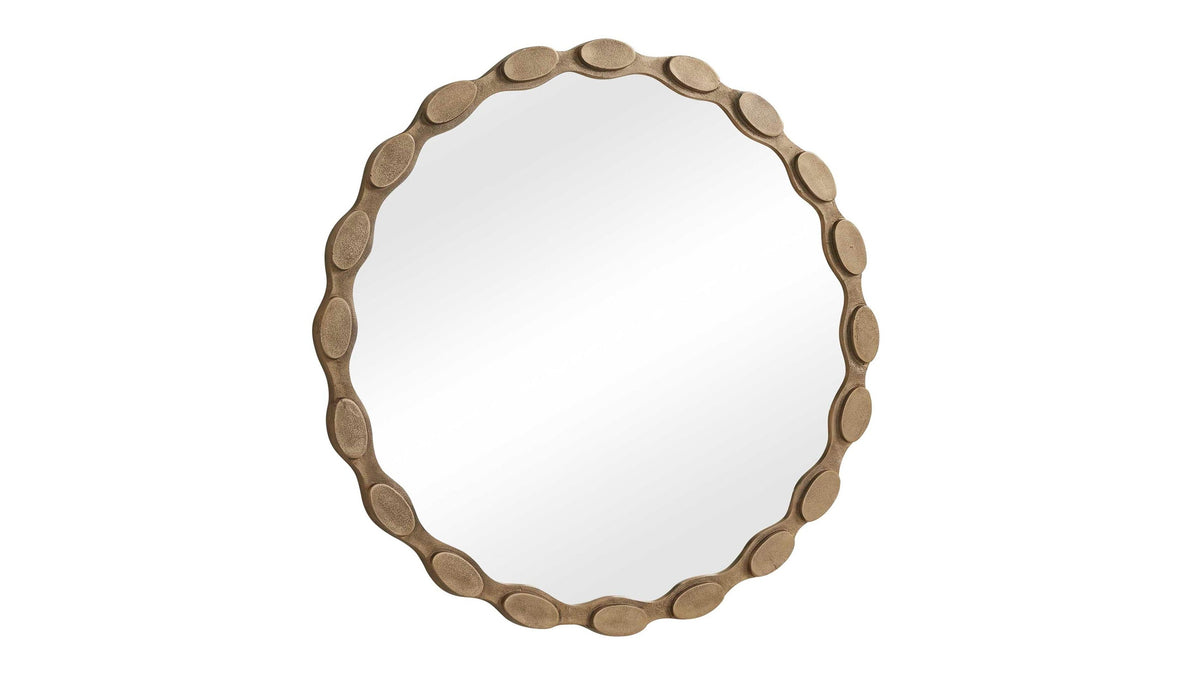 Marietta - Round Brass Mirror - Brass / Gold
