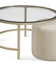 Anderson - Round Cocktail Table With Ottoman - Antique Gold