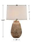 Tonachio - Etched Urn Table Lamp - Brown