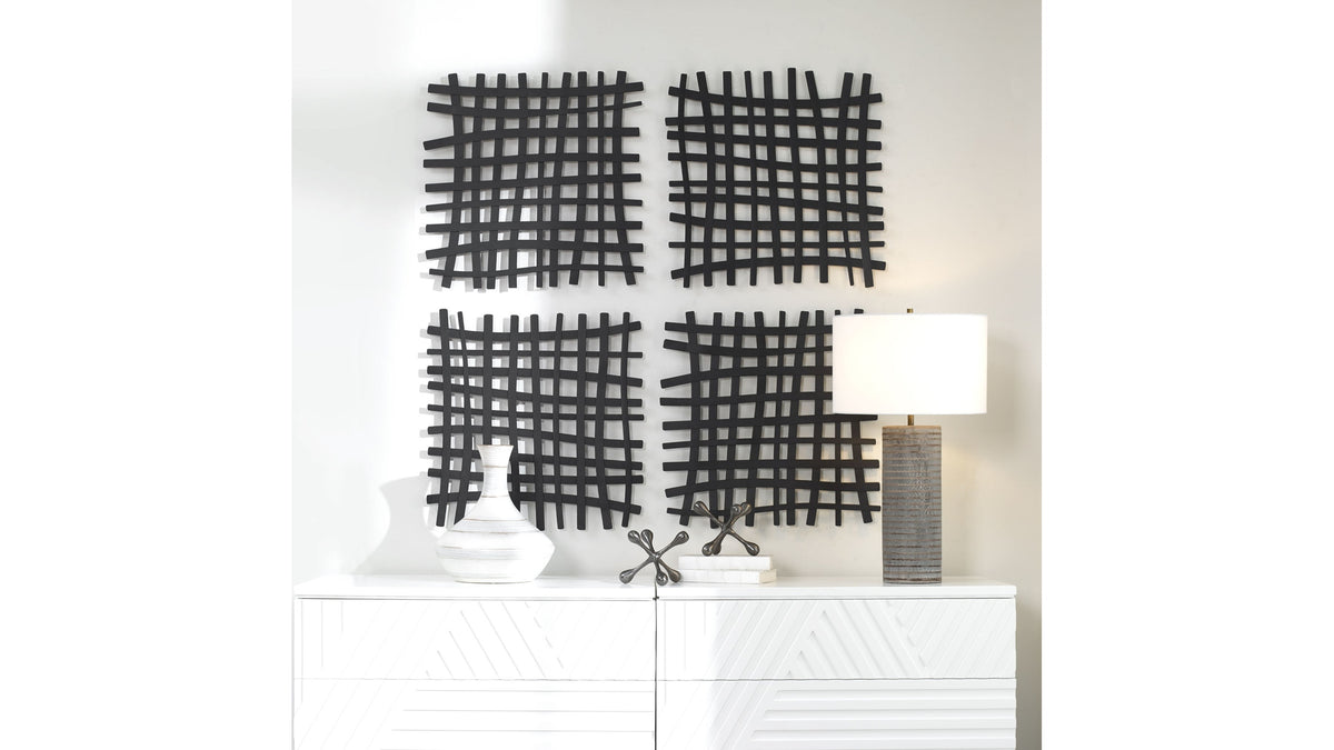 Gridlines - Iron Wall Decor - Black