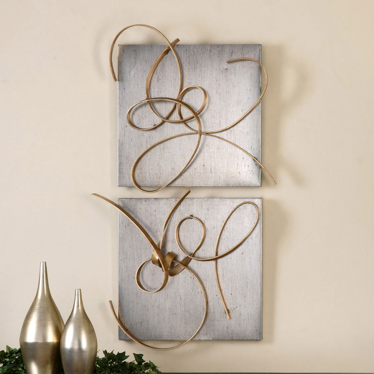 Harmony - Metal Wall Art (Set of 2) - Gold