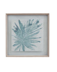 Burlap Ocean Palm III Framed Print - Light Blue