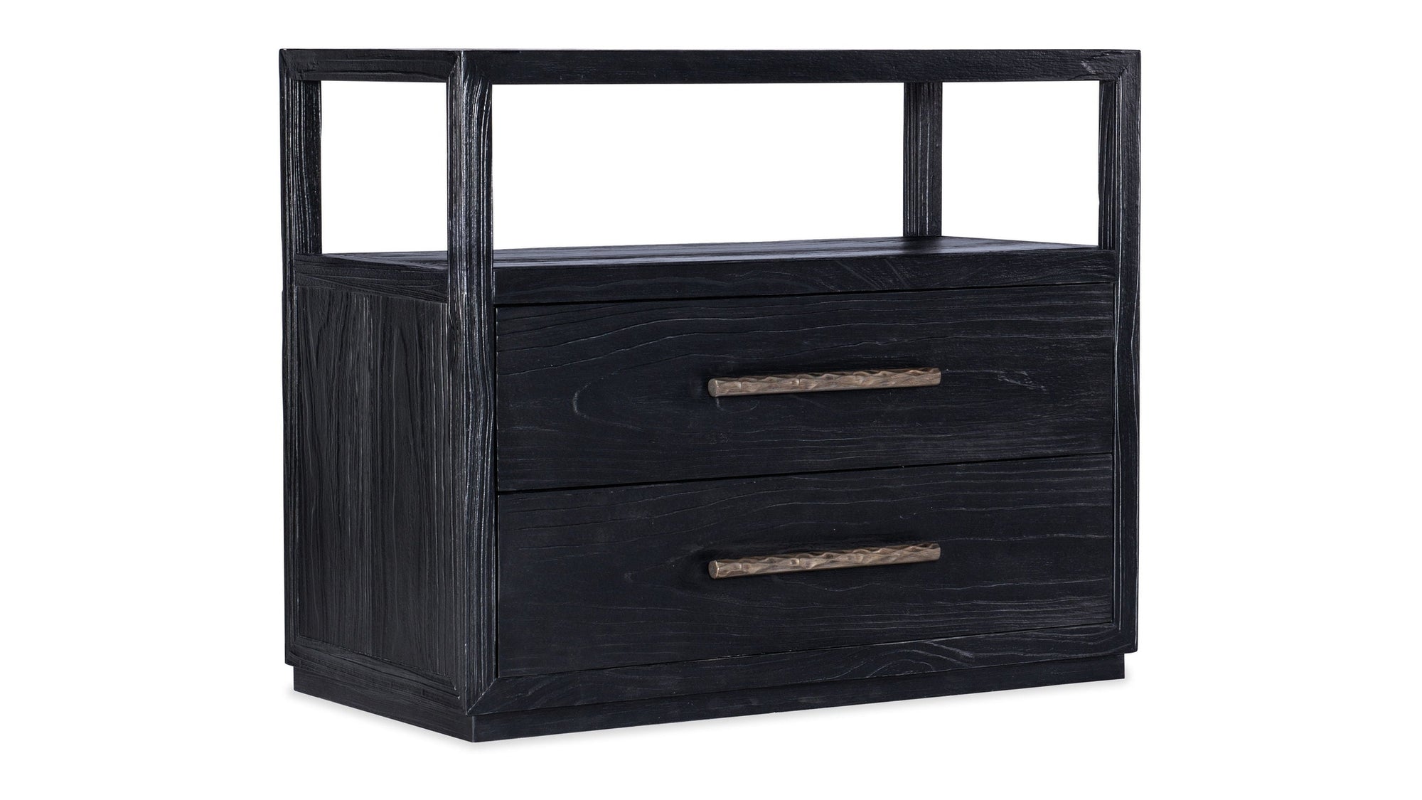 Linville Falls - Shou Sugi Ban 2-Drawer Nightstand - Black