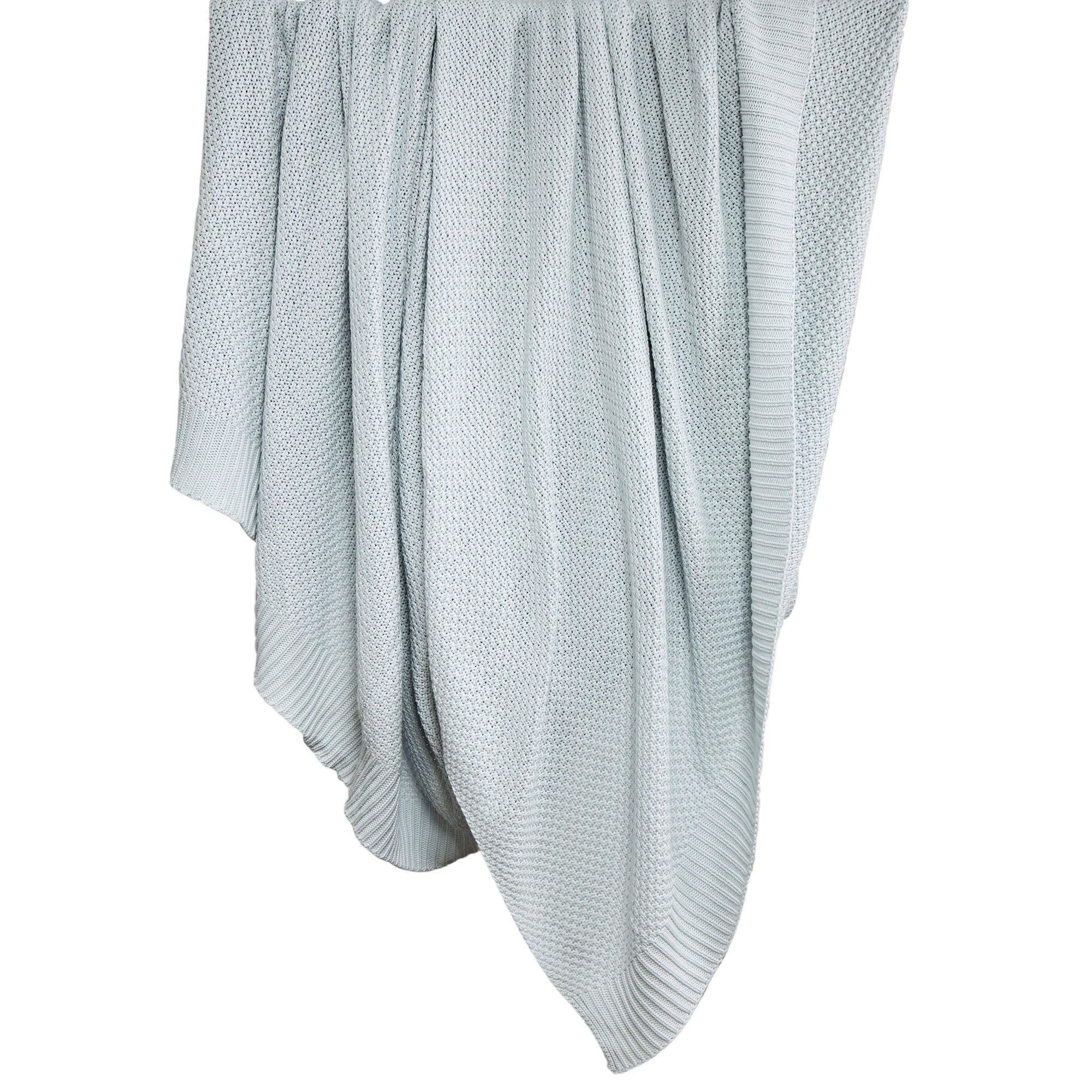 Cotton Knit - Full/Queen Blanket - Light Blue
