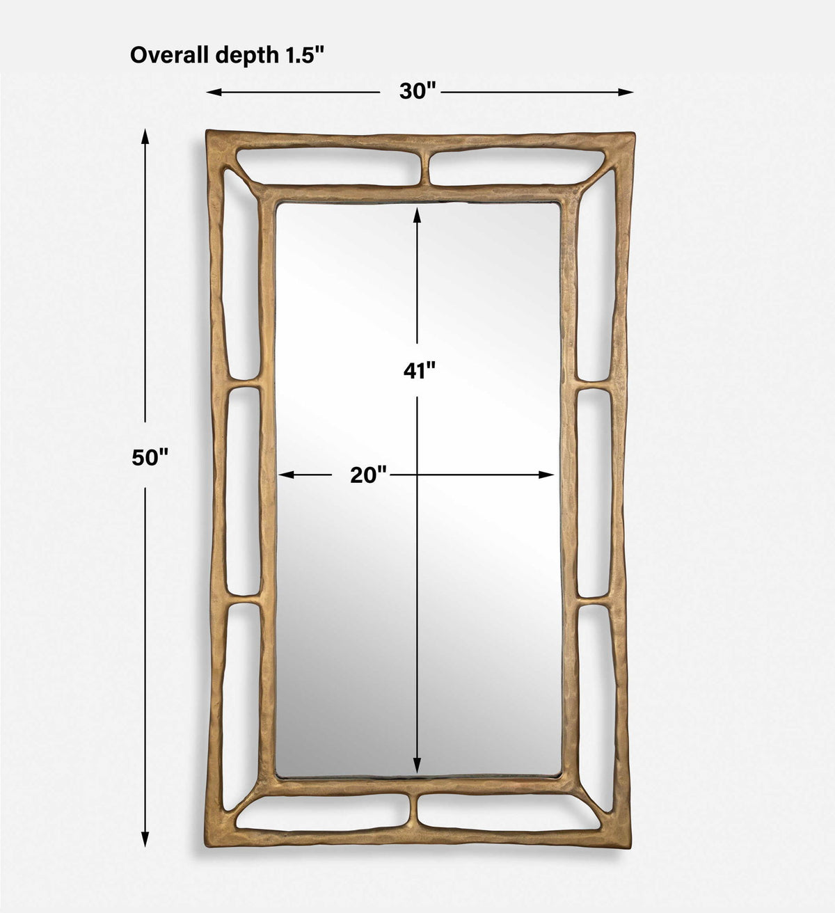 Felix - Rectangle Mirror - Brass
