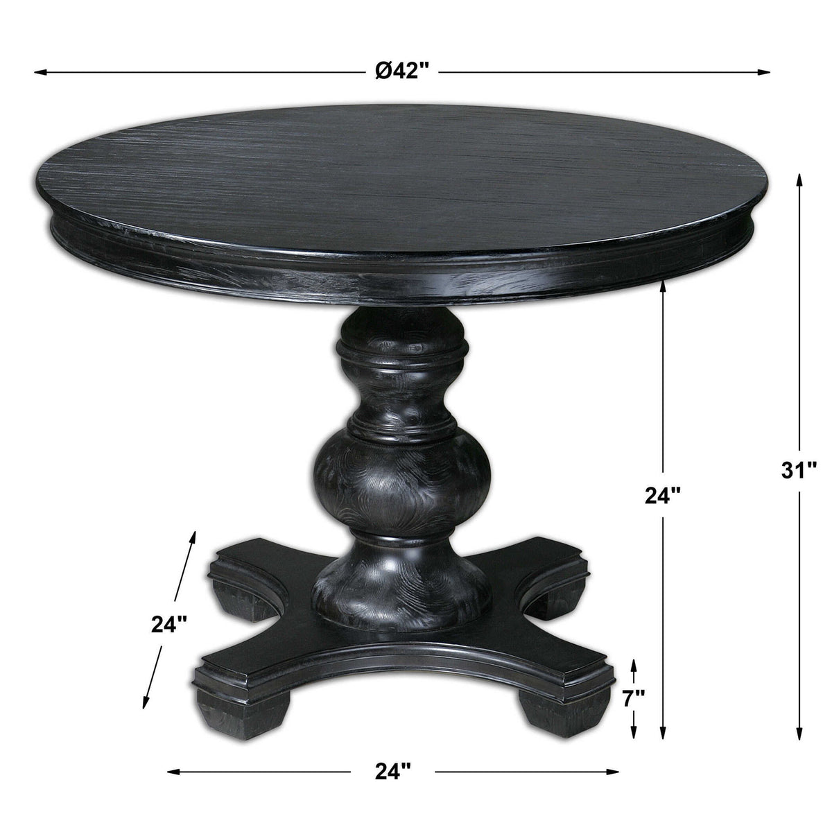 Brynmore - Wood Grain Round Table - Black