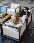 Remsen - Outdoor Sofa - Black / Oyster