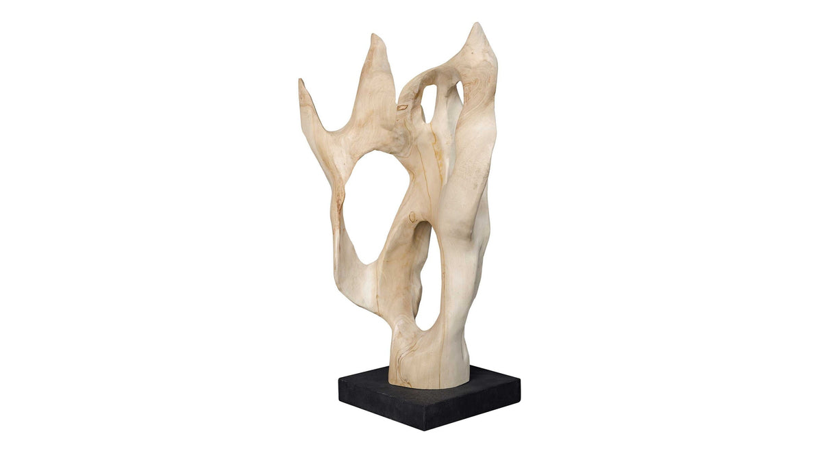 Hollow Form - Indoor-Outdoor Teak Sculpture - Woodtone