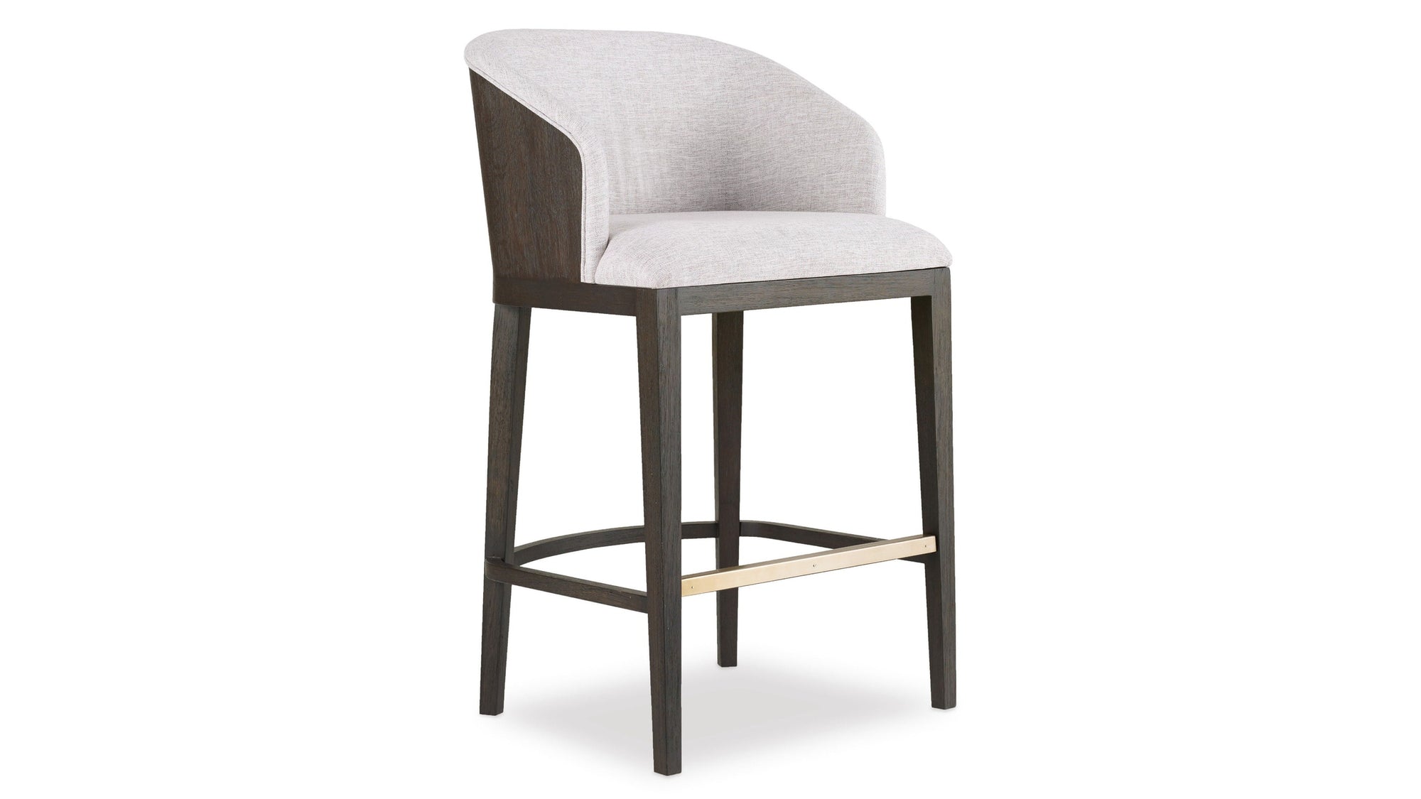 Curata - Upholstered Bar Stool - Dark Brown / Beige